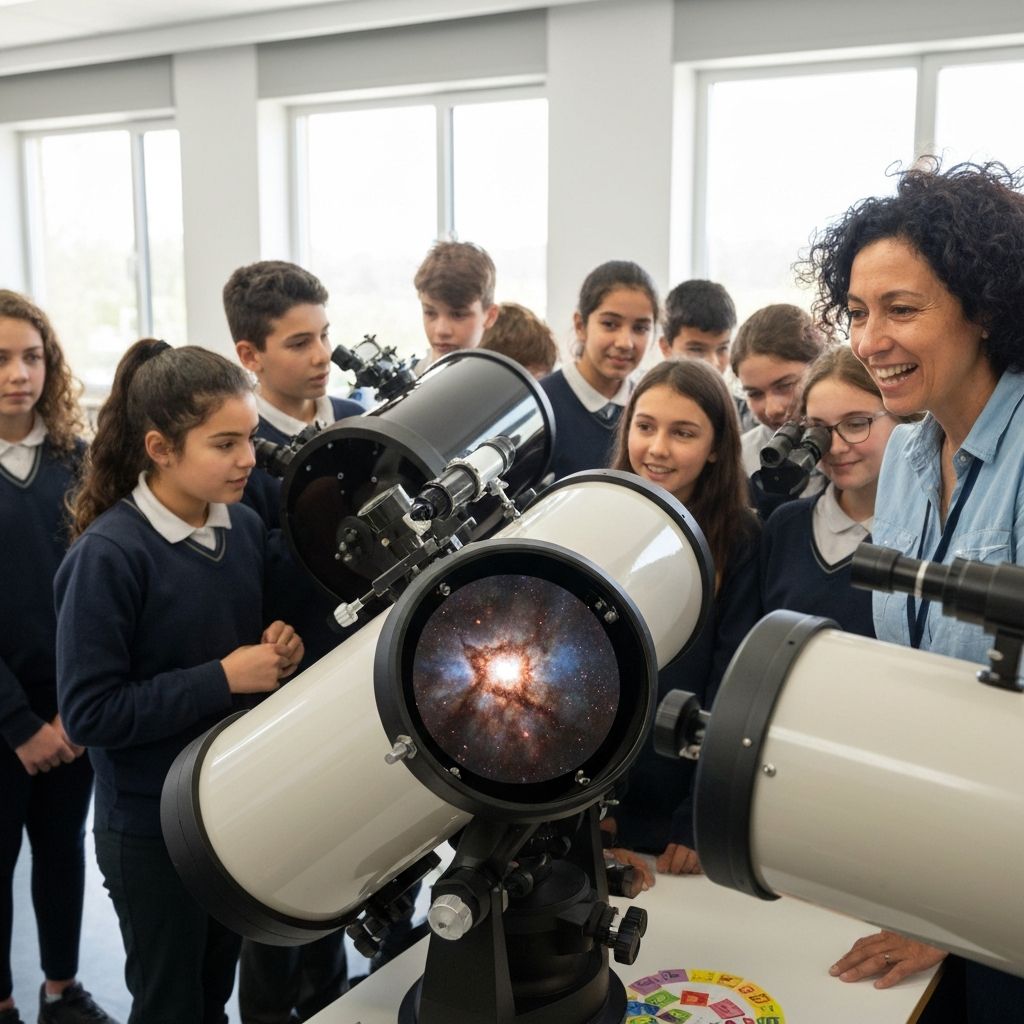 Students learning astronomy